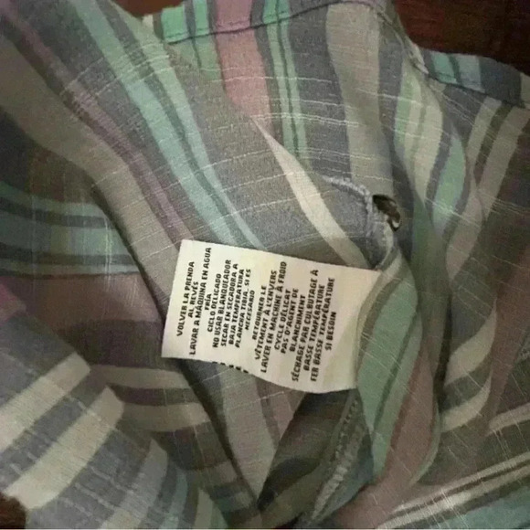 Ruby Rd Women’s L V Neck Button‎ Down Striped Rayon Blend Long Sleeve Top - Picture 11 of 13